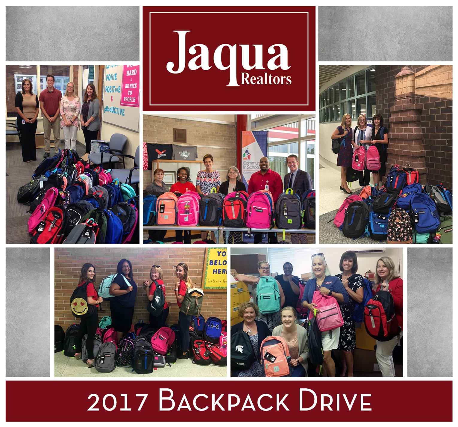 Jaqua Realtors Donates Backpacks for Back to School Drive